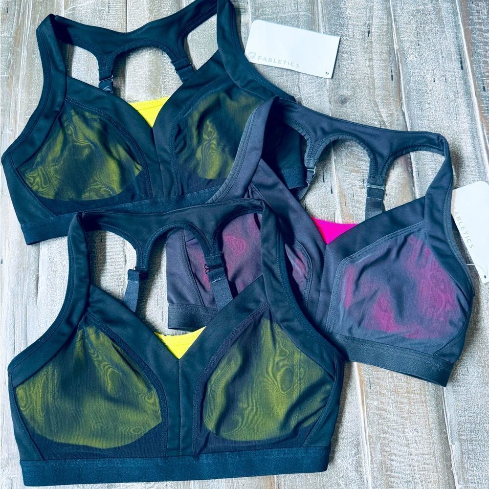 Fabletics 3-pc Joliet High Impact Sports Bra Bundle Lot S